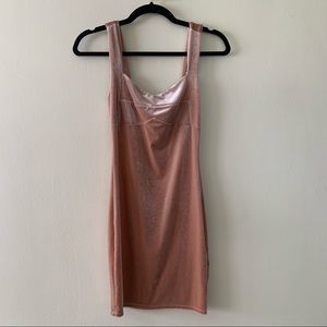 Forever 21 Nude Suede Velvet Bodycon Dress